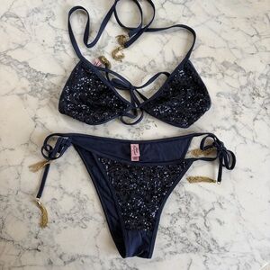 Y2K Agent Provocateur Zonia Navy Sequin Bikini